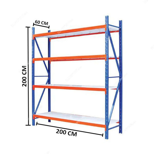 Ast Medium Duty Racking, MD200602004, HR Steel, 4 Shelves, 300 Kg Per Shelf Capacity