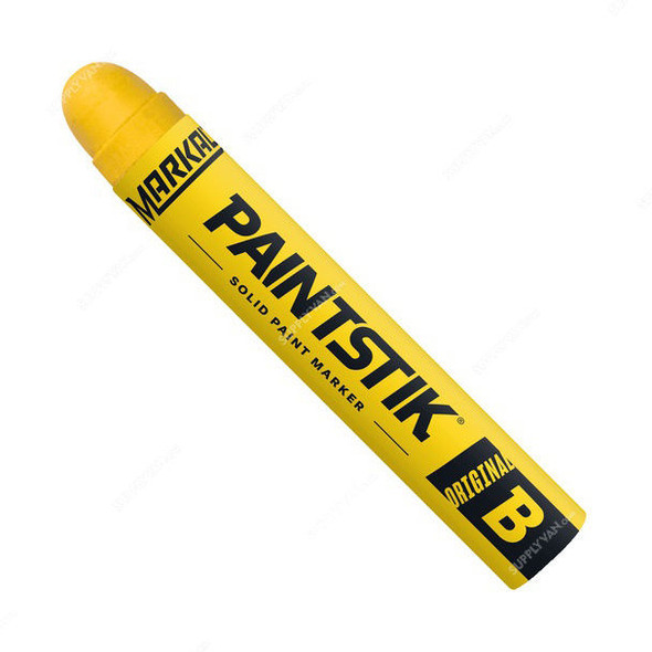 Markal Paintstik Original B Solid Paint Marker, 80221, Yellow, 12 Pcs/Pack
