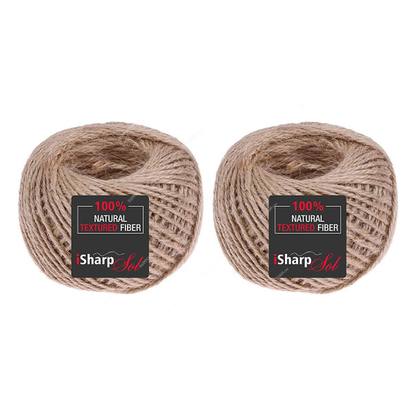 iSharpSol Twine String Cord, Jute, 2MM Dia x 30 Mtrs Length, Natural