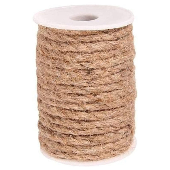 Twine Twisted Cord, Jute, 6MM Dia x 32 Feet Length, Natural