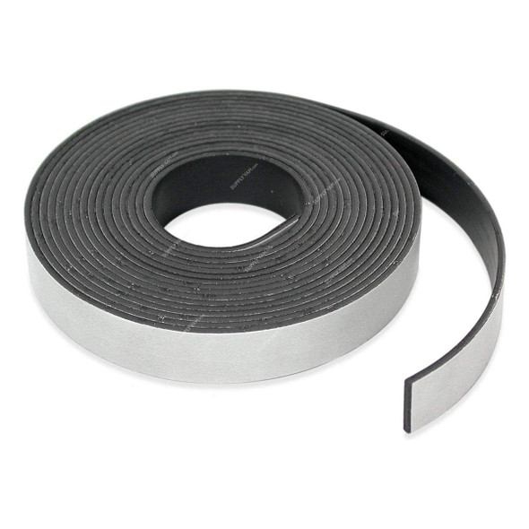 Magnets Magnetic Adhesive Tape, 7012, 0.5 Inch Width x 10 Feet Length, Black