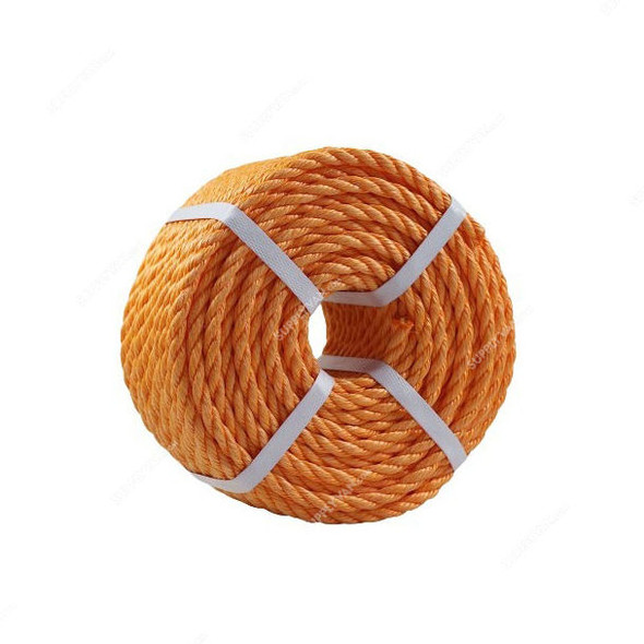 Amarine 3 Strand Twisted Floating Rope, Polyethylene, 10MM Dia x 100 Mtrs Length, Orange