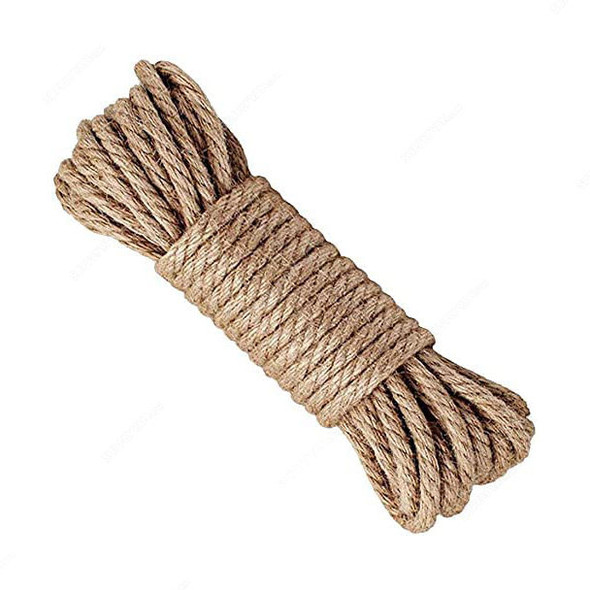 Amarine 3-Strand Twisted Rope, Manila, 10MM Dia x 20 Mtrs Length, Brown