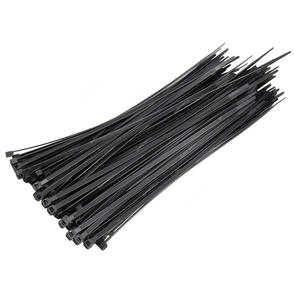 Nylon Cable Tie, 4.8MM Width x 250MM Length, Black, 100 Pcs/Pack