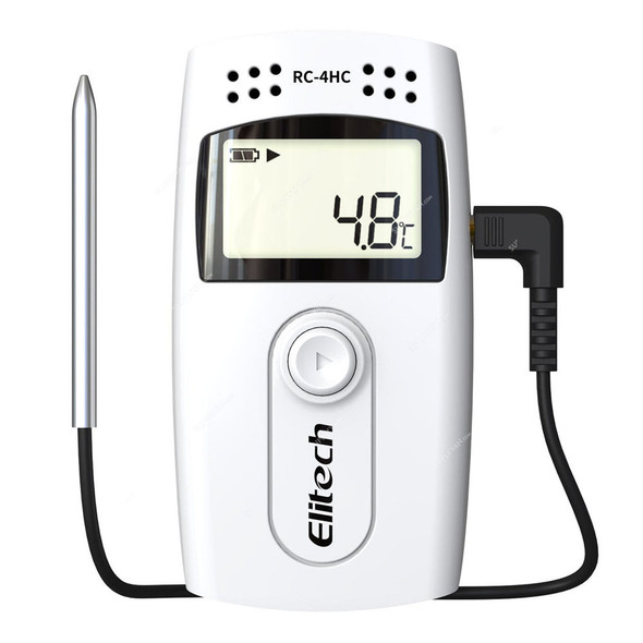 Elitech USB Temperature and Humidity Data Logger, RC-4HC, LCD, 16000 Readings, -30 to 60 Deg.C