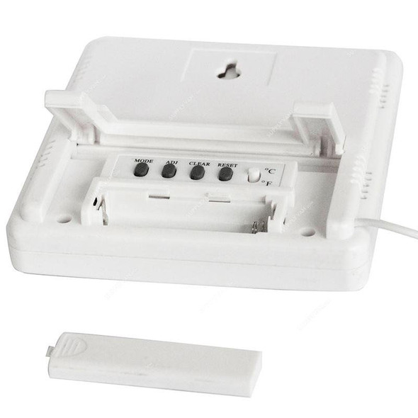 Elitech Indoor/Outdoor Digital Hygrometer Thermometer With Clock And Min/Max Value, BT-3, LCD, AAA, 1.5VDC