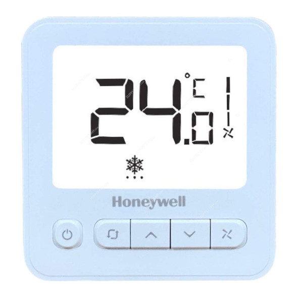 Honeywell 2/4 Pipe Fan Coil Control Wall Module, WTS8B4WMB/N, WS8 Series, LCD, 100-240VAC, White