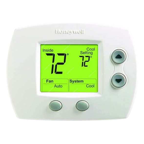 Honeywell Non-Programmable Digital Thermostat, TH5110D1006, FocusPro TH5000 Series, LCD, 1H/1C, Premier White