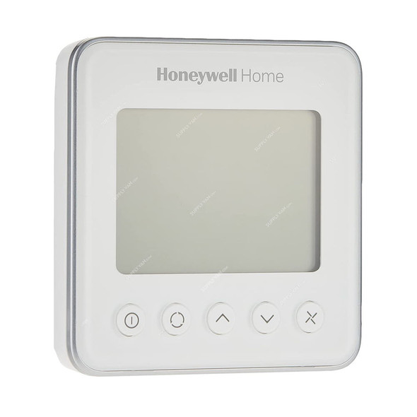 Honeywell Fan Coil Control Digital Thermostat, TF428WN, LCD, 220/230VAC, On-Off Control, White