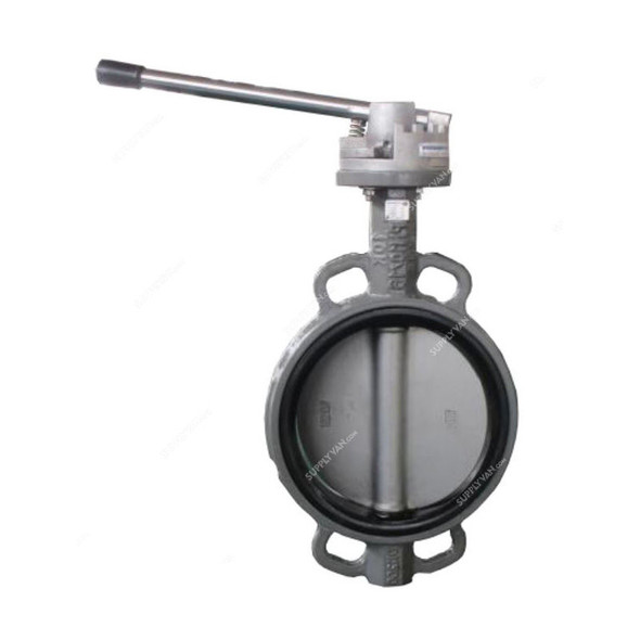 Kistenmacher Wafer Type Multi-Flange Butterfly Valve, EGK-VE208-2-DN100-ML, 4 Inch, Epoxy Coated A216 WCB, 1.6 MPa