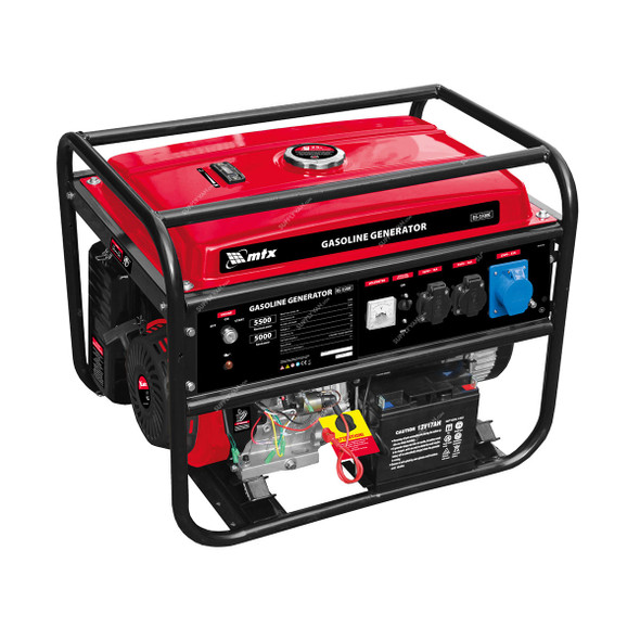 MTX Gasoline Generator, BS-5500E, Single Phase, 5500W, Electric Starter, 25 Ltrs Fuel Tank Capacity