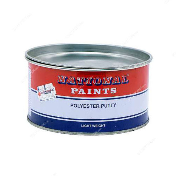 National Paints Light Weight Polyester Putty, Matt, Grey, 1.5 Kg