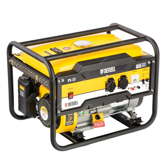 Denzel Gasoline Generator, PS-33, Manual Starter, 3300W, 15 Ltrs Tank Capacity