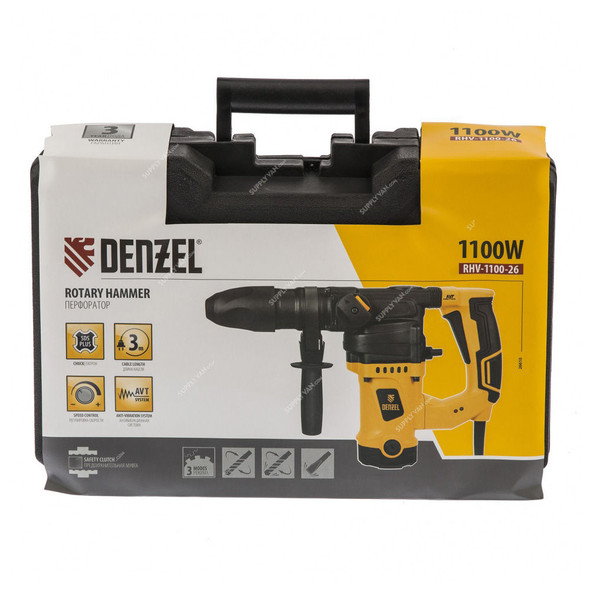 Denzel Rotary Hammer With SDS-Plus, RHV-1100-26, 1100W, 0-4100 BPM, 4 J