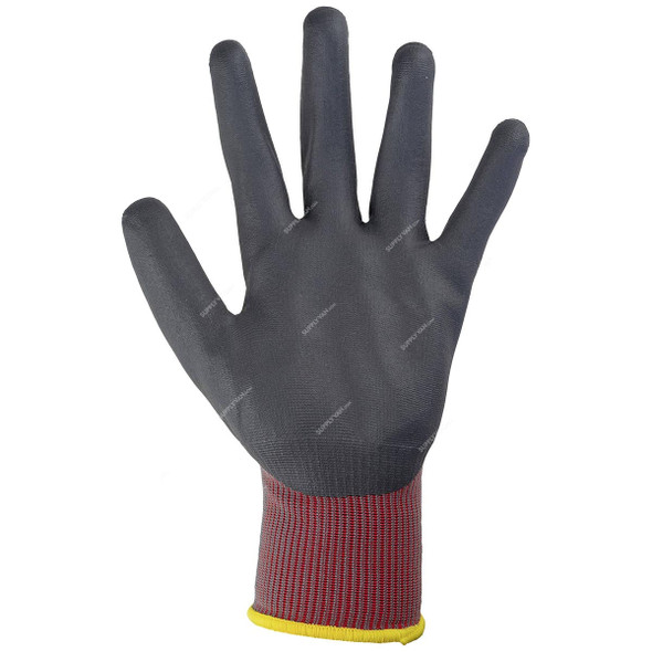 Honeywell Cut Protective Gloves, WE21-3313G-8M, WorkEasy, Cut 1, Polyester, Size8, Dark Grey and Red
