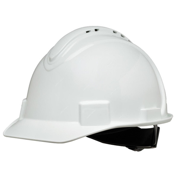 Honeywell Vented Short Brim Hard Hat With 4-Point Ratchet Suspension, NSB11001E, HDPE, White