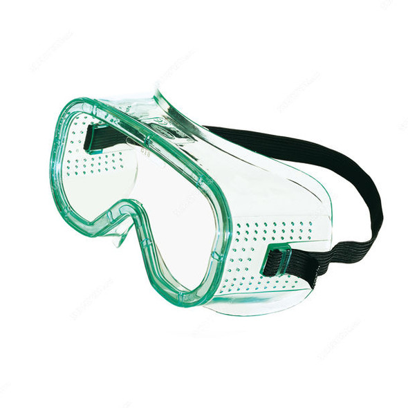 Honeywell Indirect Vent Safety Goggle, LG20, FogBan Coating Acetate, Green and Clear