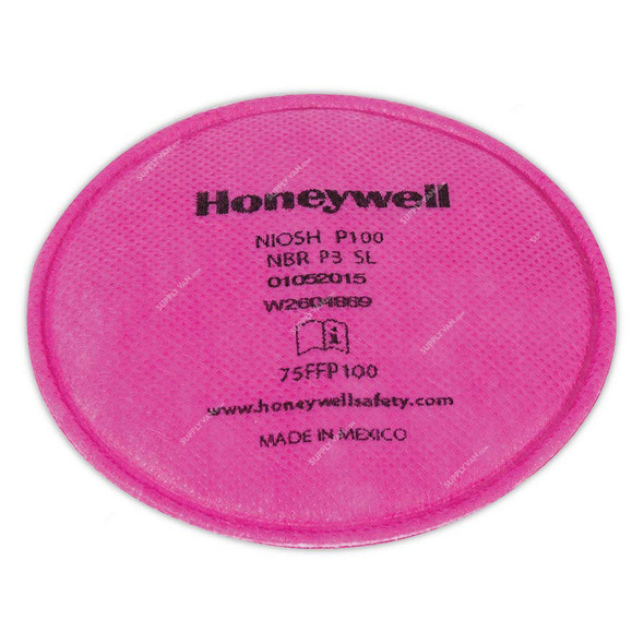 Honeywell Low-Profile P100 Particulate Filter, 75FFP100, North Series, Pink, 2 Pcs/Pack