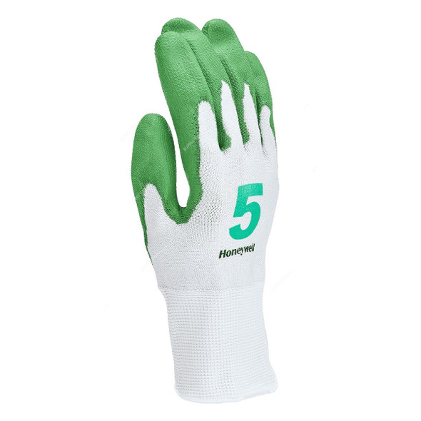 Honeywell PU5 Cut Resistant Gloves, 2332545-10, Check & Go, HPPE, Size10, White and Green