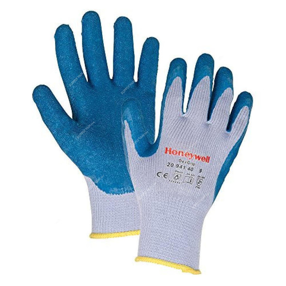 Honeywell Knitted Gloves, 2094140-10, DexGrip, Cotton and Polyamide, Size10, Grey and Blue