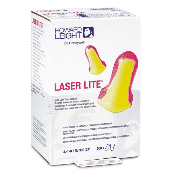 Honeywell Disposable Uncorded Ear Plug, 3301271, Howard Leight, Polyurethane Foam, 35 dB, Yellow and Magenta, 500 Pair/Pack