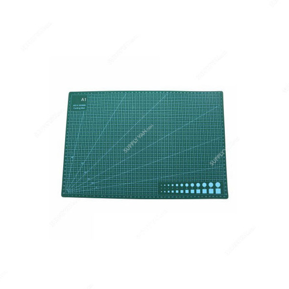 Double-Sided Self Healing Cutting Mat, PVC, A1, 60CM Width x 90CM Length, Green