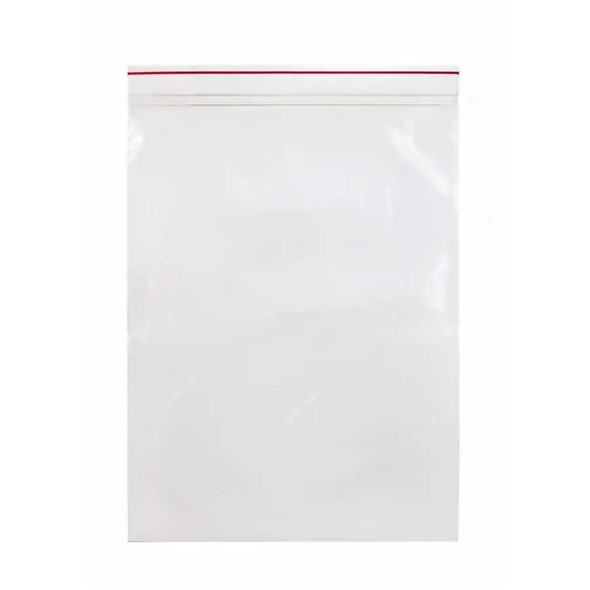 Ziplock Bag, Plastic, 8 Inch Width x 12 Inch Length, 100 Micron, Clear, 100 Pcs/Pack