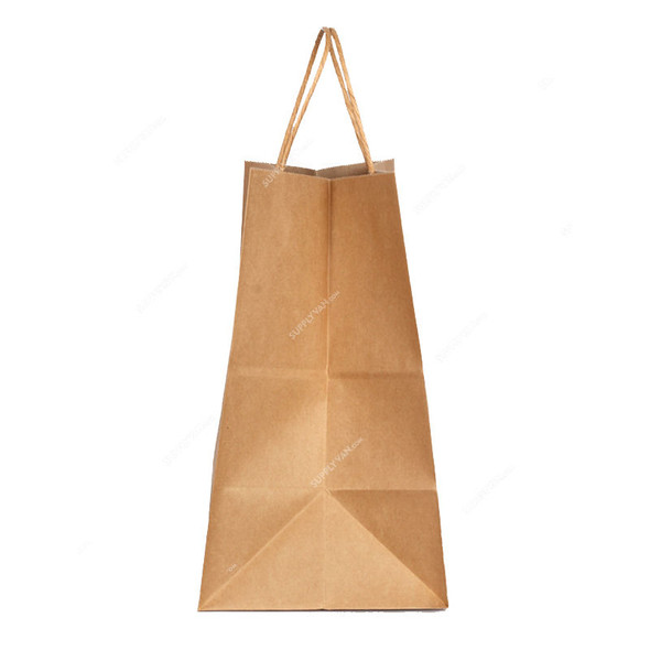 Square Bottom Paper Bag With Handles, 34CM Height x 34CM Width x 18CM Depth, Brown, 200 Pcs/Pack