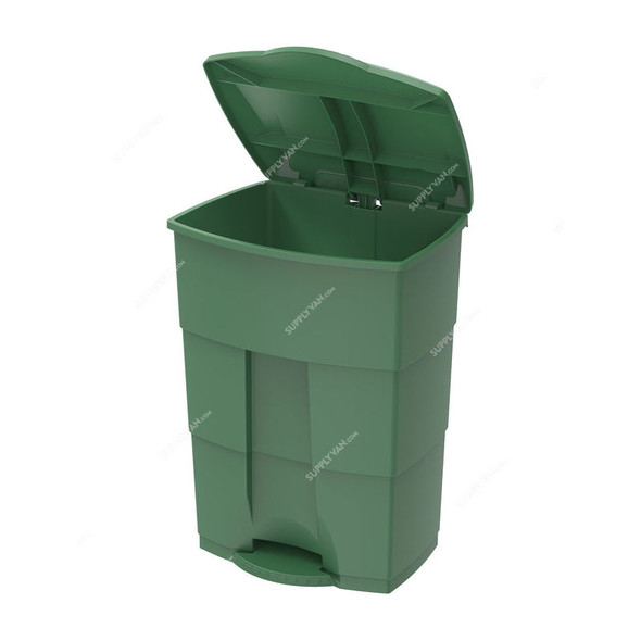 Cosmoplast Step-On Waste Bin With Pedal, IFHHXX329HG, Plastic, 70 Ltrs, Hunter Green
