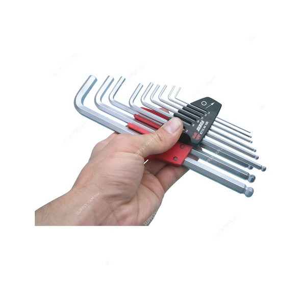 Wurth Allen Hex Key Set, 071540100, Zebra, 1.5 to 10MM, 9 Pcs/Set