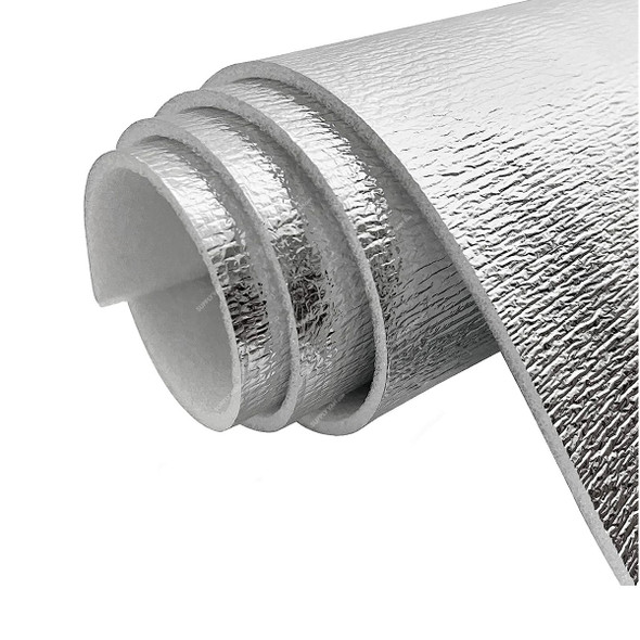 Aluminium Foam Roll, 5MM Thk, 1 Mtr Width x 50 Mtrs Length, Silver