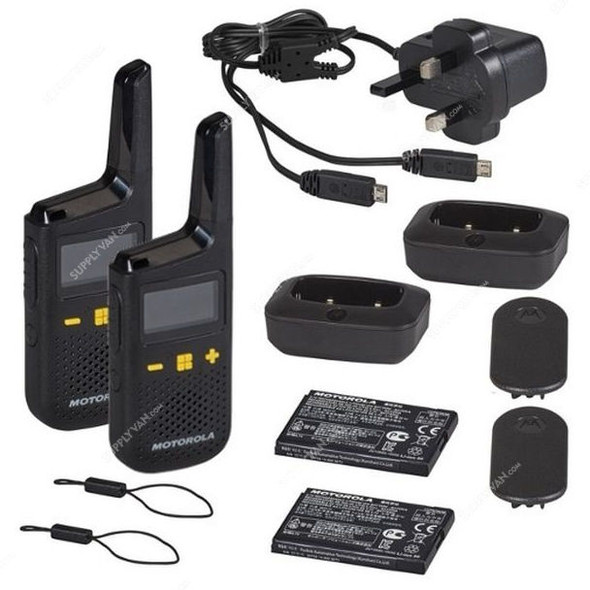 Motorola Two Way Portable Radio, XT185, 0.5W, 12.5 KHz, 8 KM Range, IP54, Twin Pack