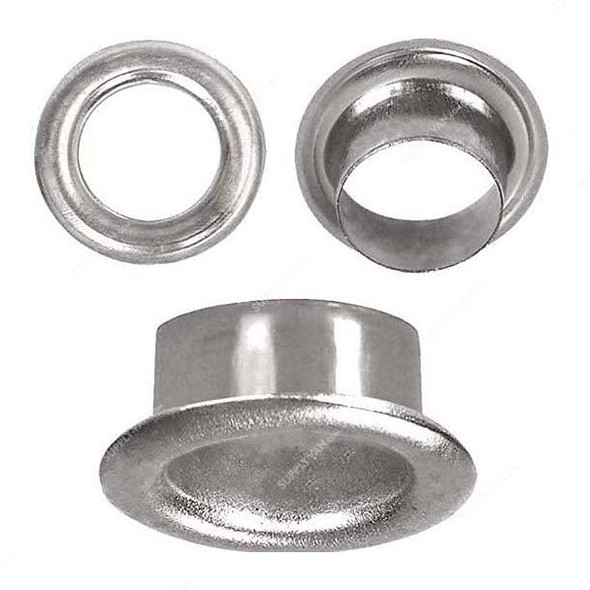 Eyelet Ring, Metal, 10MM Hole Dia x 18MM Outer Dia, Silver, 100 Pcs/Pack