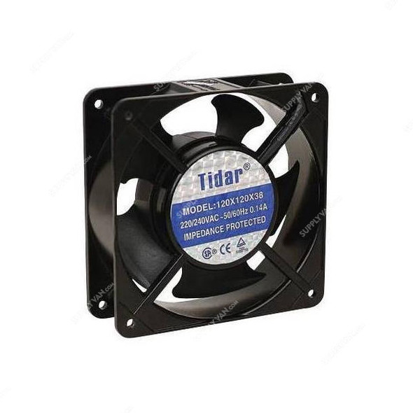 Tidar Cooling Fan, 220-240VAC, 0.14A, 120MM Width x 120MM Length x 38MM Height