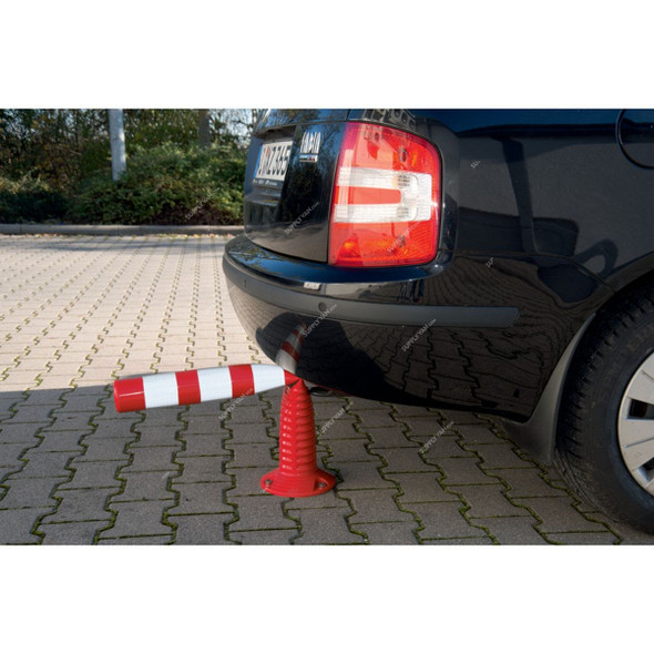 Flexible Bollard Post, Polyurethane, 8CM Dia x 76CM Height, Orange/White