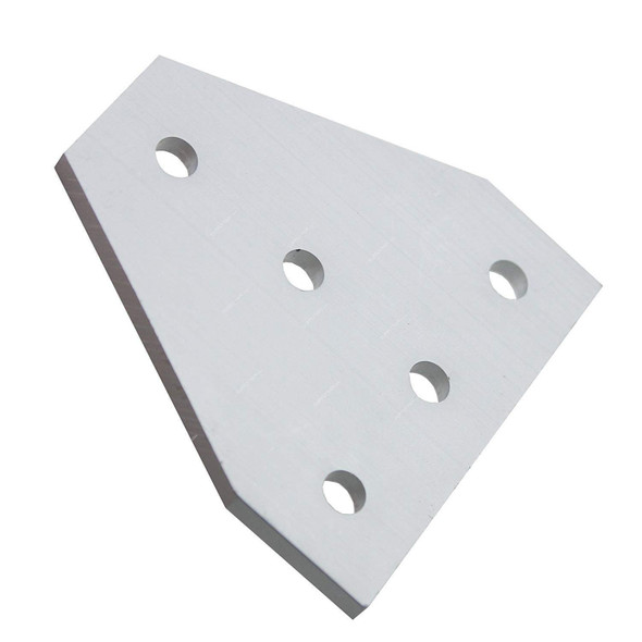 Extrusion Reinforcement T-Flat Plate, 40 Series, 6 Hole, Aluminium, 40 x 40MM, Silver