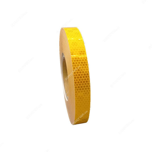 Fluorescent Reflective Tape, 24MM Width x 25 Mtrs Length, Yellow
