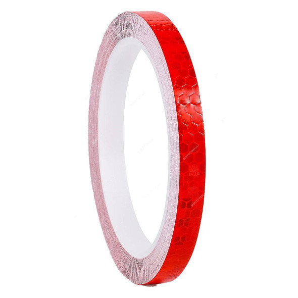 Fluorescent Reflective Tape, 24MM Width x 25 Mtrs Length, Red  -    