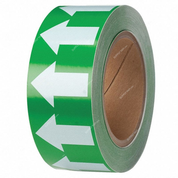 Pipe Marking Arrow Tape, 25 Mtrs Length x 2 Inch Width, Green