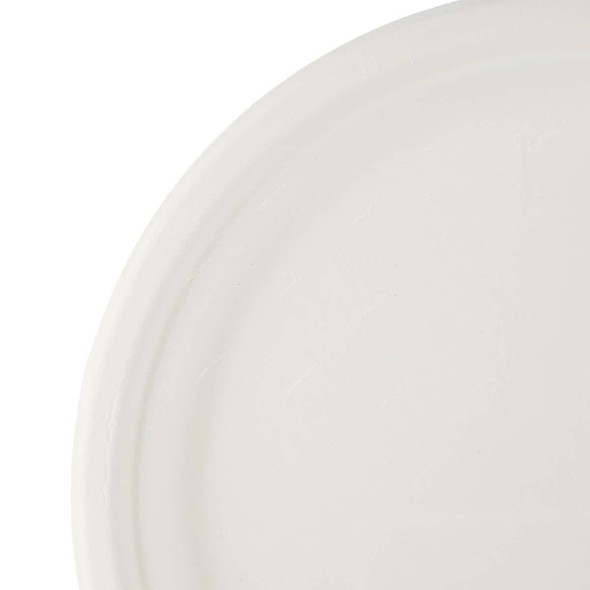 Bio-Degradable Round Plate, 10 Inch Dia, White, 500 Pcs/Pack  -    