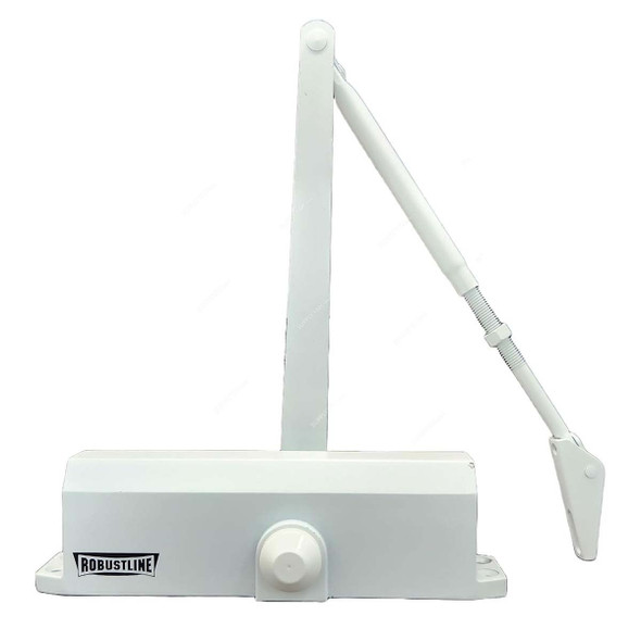 Robustline Automatic Adjustable Door Closer, P3816, Aluminium Alloy, 15-150 Kg Weight Capacty, White