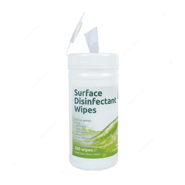 Ecotech Surface Disinfectant Wipes, ETHSD100, 20CM Length x 20CM Width, White, 200 Pcs/Pack