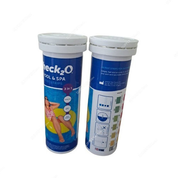 Johnson 3 in 1 Pool and Spa Test Strip, 303.001, Check2O, 50 Strips/Pack
