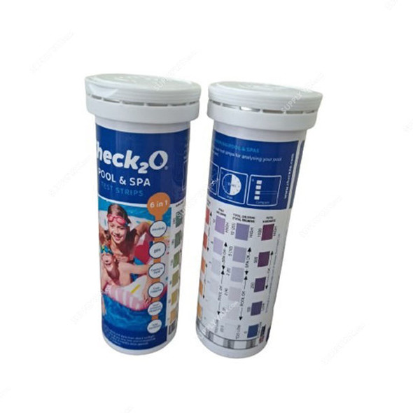 Johnson 6 in 1 Pool and Spa Test Strip, 300.001, Check2O, 50 Strips/Pack