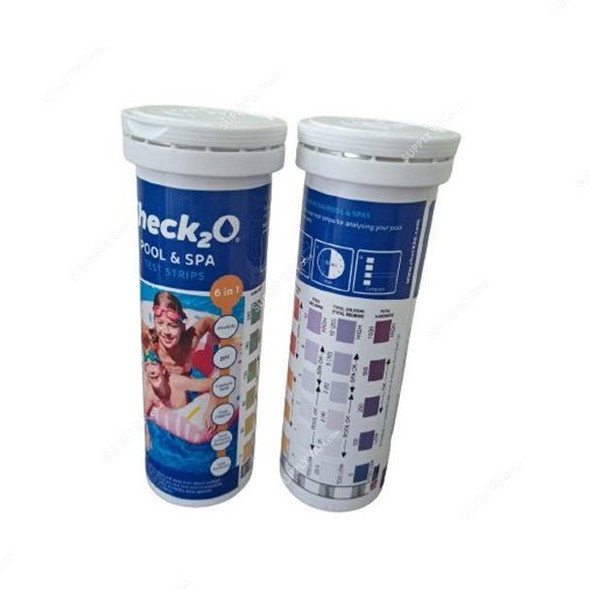 Johnson 6 in 1 Pool and Spa Test Strip, 300.001, Check2O, 50 Strips/Pack  -    