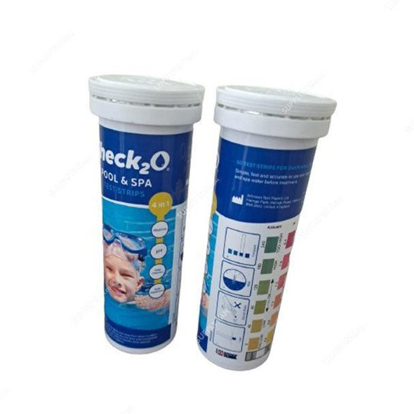 Johnson 4 in 1 Pool and Spa Test Strip, 302.001, Check2O, 50 Strips/Pack  -    