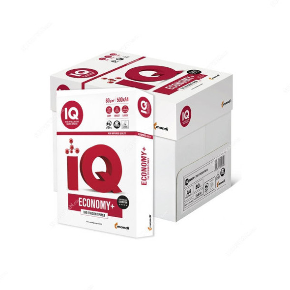 Mondi IQ Economy+ Photo Copy Paper, A4, 80 GSM, 500 Sheets, 5 Ream/Box