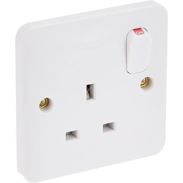 Snowlite Switched Socket, SN-405, Classic Series, 1 Pole, 1 Gang, 250V, 13A 