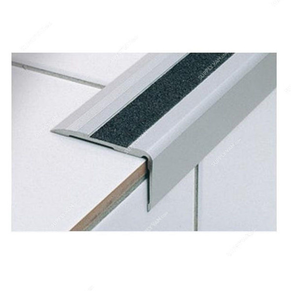 Warrior Stair Nosing With Black Carborundum Tape, ASN5130CT, 30MM Width x 51MM Height x 3 Mtrs Length