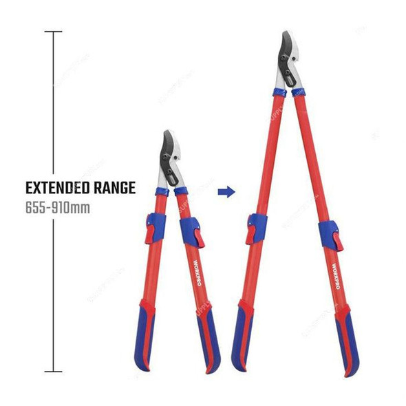 Workpro Telescoping Bypass Lopper, WP332007, S50C Steel, 655-910MM Length  -    